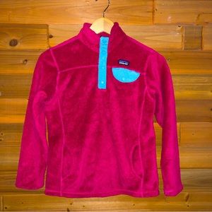 Patagonia Kids pink pullover fleece Large (12)